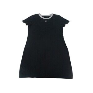 Calvin Klein Logo Ringer Mini Dress | Black & White Medium